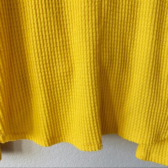 UO Out From Under Jojo Waffle Knit Yellow Thermal - Picture 9 of 10